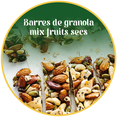 Barres de granola mix fruits secs 