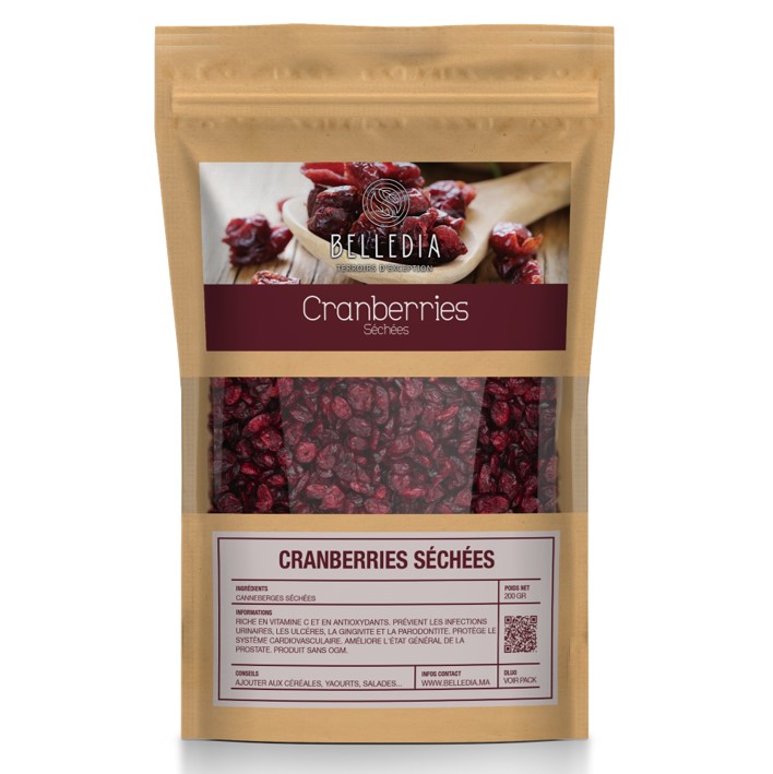 Cranberries séchées - 200g - Belledia