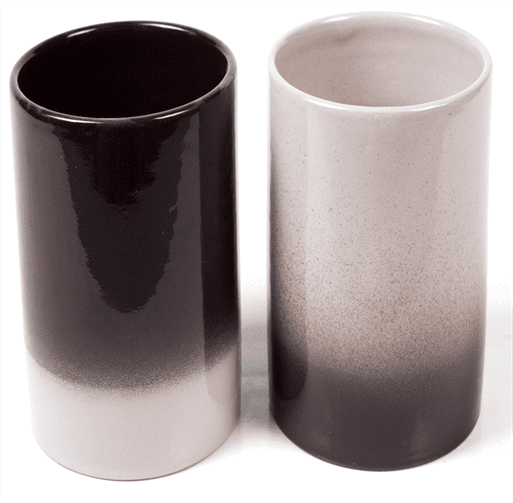 Duo pots cylindrique bicouleurs- Sable marron chocolat -Ø12 H15
