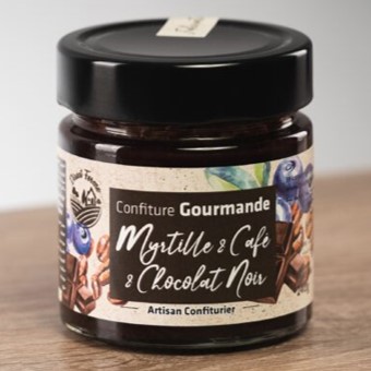 Confiture gourmande myrtille & café & chocolat - 240g